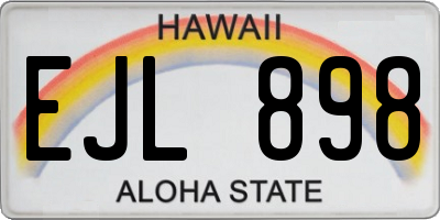 HI license plate EJL898