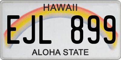 HI license plate EJL899