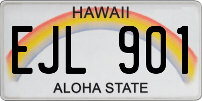 HI license plate EJL901