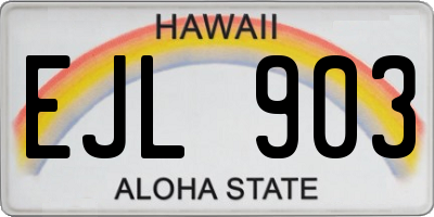 HI license plate EJL903