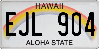 HI license plate EJL904