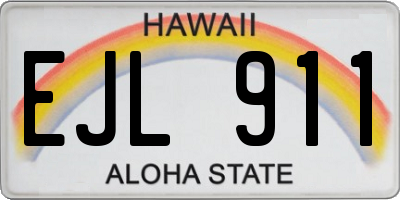 HI license plate EJL911