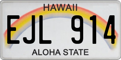 HI license plate EJL914