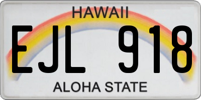 HI license plate EJL918