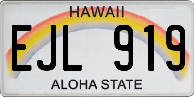HI license plate EJL919