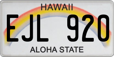 HI license plate EJL920