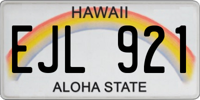 HI license plate EJL921