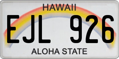 HI license plate EJL926