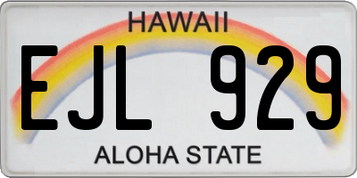HI license plate EJL929
