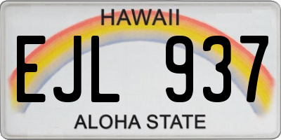 HI license plate EJL937