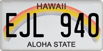 HI license plate EJL940