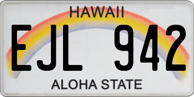 HI license plate EJL942