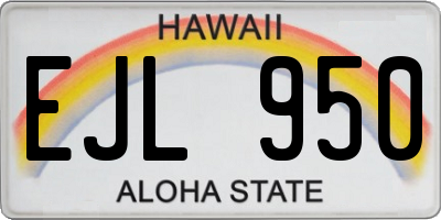 HI license plate EJL950