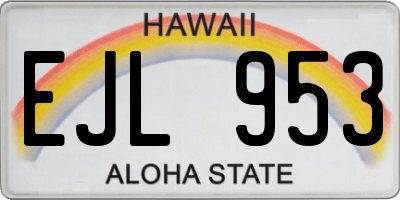 HI license plate EJL953