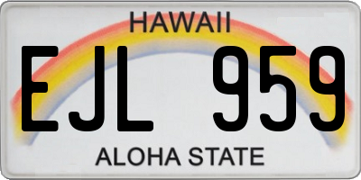 HI license plate EJL959