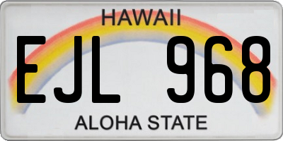 HI license plate EJL968