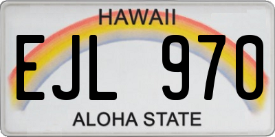 HI license plate EJL970