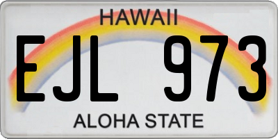 HI license plate EJL973