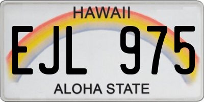HI license plate EJL975