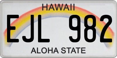 HI license plate EJL982