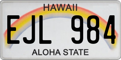 HI license plate EJL984