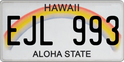 HI license plate EJL993