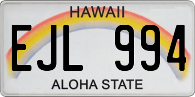 HI license plate EJL994
