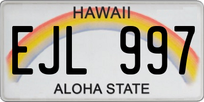 HI license plate EJL997