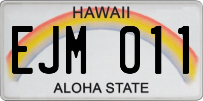 HI license plate EJM011