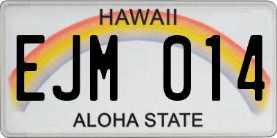 HI license plate EJM014