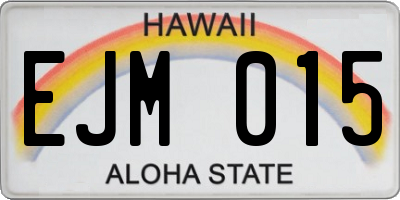 HI license plate EJM015