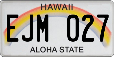 HI license plate EJM027