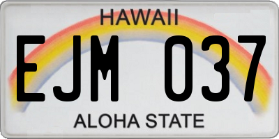 HI license plate EJM037