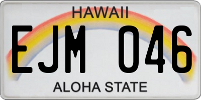 HI license plate EJM046