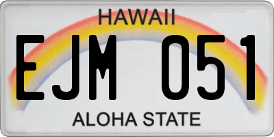 HI license plate EJM051