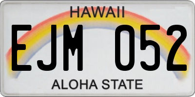 HI license plate EJM052