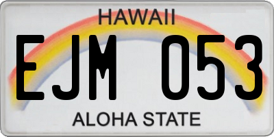 HI license plate EJM053