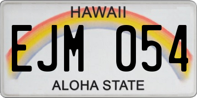 HI license plate EJM054