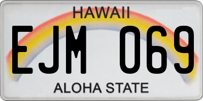 HI license plate EJM069