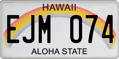 HI license plate EJM074