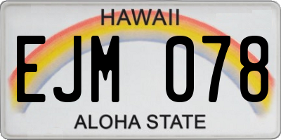 HI license plate EJM078