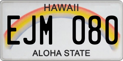 HI license plate EJM080