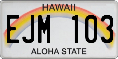 HI license plate EJM103