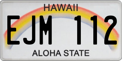 HI license plate EJM112