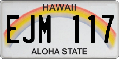 HI license plate EJM117