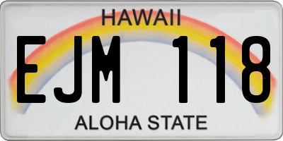 HI license plate EJM118