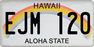 HI license plate EJM120