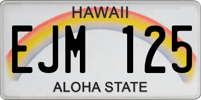 HI license plate EJM125