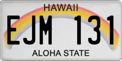 HI license plate EJM131