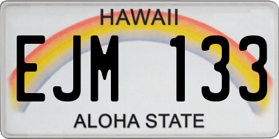 HI license plate EJM133